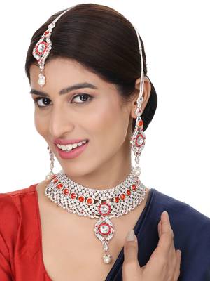 Brass Red Jewelry Set - A Bold Statement of Elegance 1