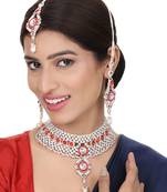 Brass Red Jewelry Set - A Bold Statement of Elegance