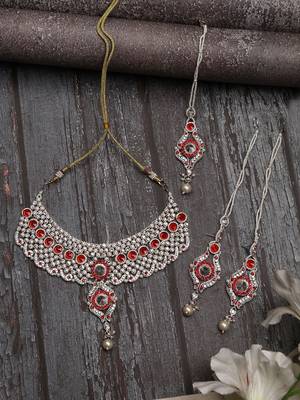 Brass Red Jewelry Set - A Bold Statement of Elegance 2