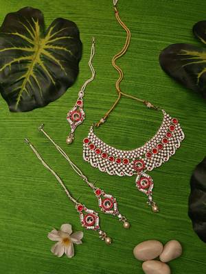 Brass Red Jewelry Set - A Bold Statement of Elegance 3