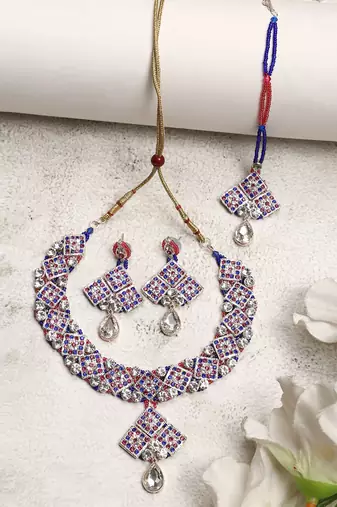 Brass Multi-Color Jewelry Set - A Symphony of Elegance