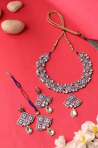 Brass Multi-Color Jewelry Set - A Symphony of Elegance