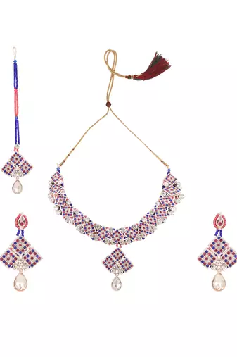 Brass Multi-Color Jewelry Set - A Symphony of Elegance