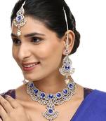 Brass Blue Jewelry Set - Elegance in Serene Blue Hues