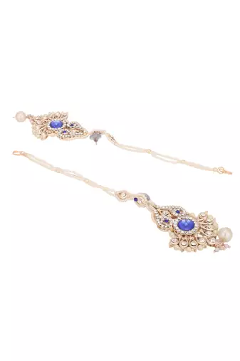 Brass Blue Jewelry Set - Elegance in Serene Blue Hues