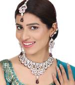 Brass Pink Jewelry Set - Timeless Beauty in Blushing Pink