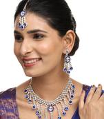 Brass Blue Jewelry Set - Timeless Elegance in Serene Blue