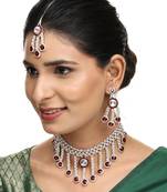 Brass Maroon Jewelry Set - Timeless Elegance in Rich Maroon