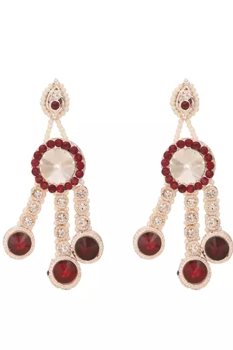Brass Maroon Jewelry Set - Timeless Elegance in Rich Maroon