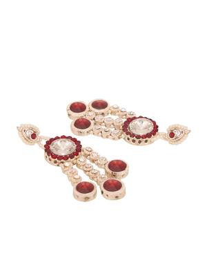Brass Maroon Jewelry Set - Timeless Elegance in Rich Maroon 7