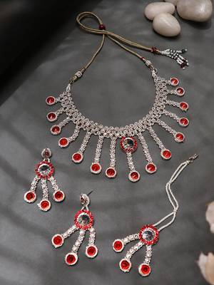 Brass Red Jewelry Set - Timeless Elegance in Passionate Red 2