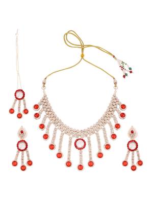 Brass Red Jewelry Set - Timeless Elegance in Passionate Red 3