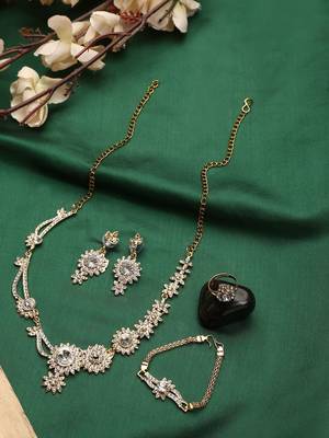 Brass White Jewelry Set - Timeless Elegance in Pure White 2