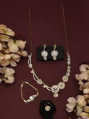 Brass White Jewelry Set - Timeless Elegance in Pure White 3