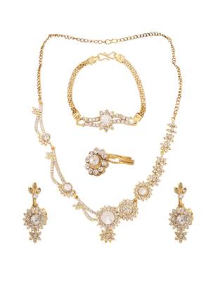 Brass White Jewelry Set - Timeless Elegance in Pure White 4