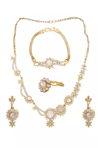 Brass White Jewelry Set - Timeless Elegance in Pure White