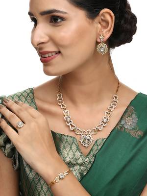 Pure Elegance: Brass White Jewelry Set 1