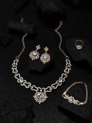 Pure Elegance: Brass White Jewelry Set 2