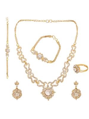 Pure Elegance: Brass White Jewelry Set 3