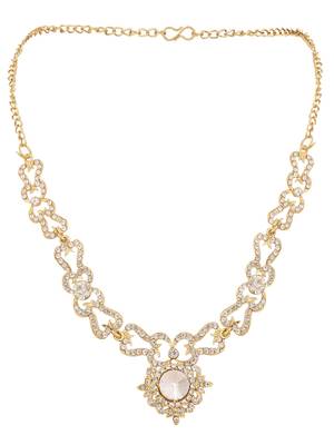 Pure Elegance: Brass White Jewelry Set 4