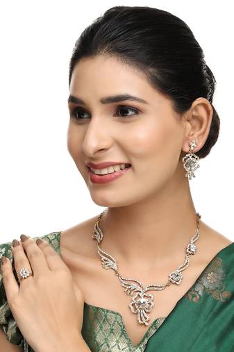 Classic White Brass Jewelry Set