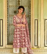 Aaravi maroon suit set
