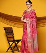 Just Fashion  Art Silk And  Zari Work Sarees With Blouse Attached