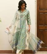 Aaravi sea green suit set