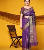 Just Fashion  Art Silk And  Zari Work Sarees With Blouse Attached