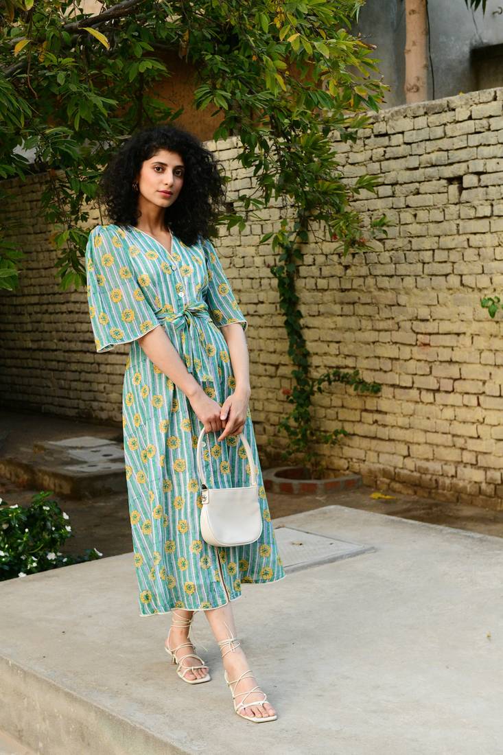 Aaravi sea green dress