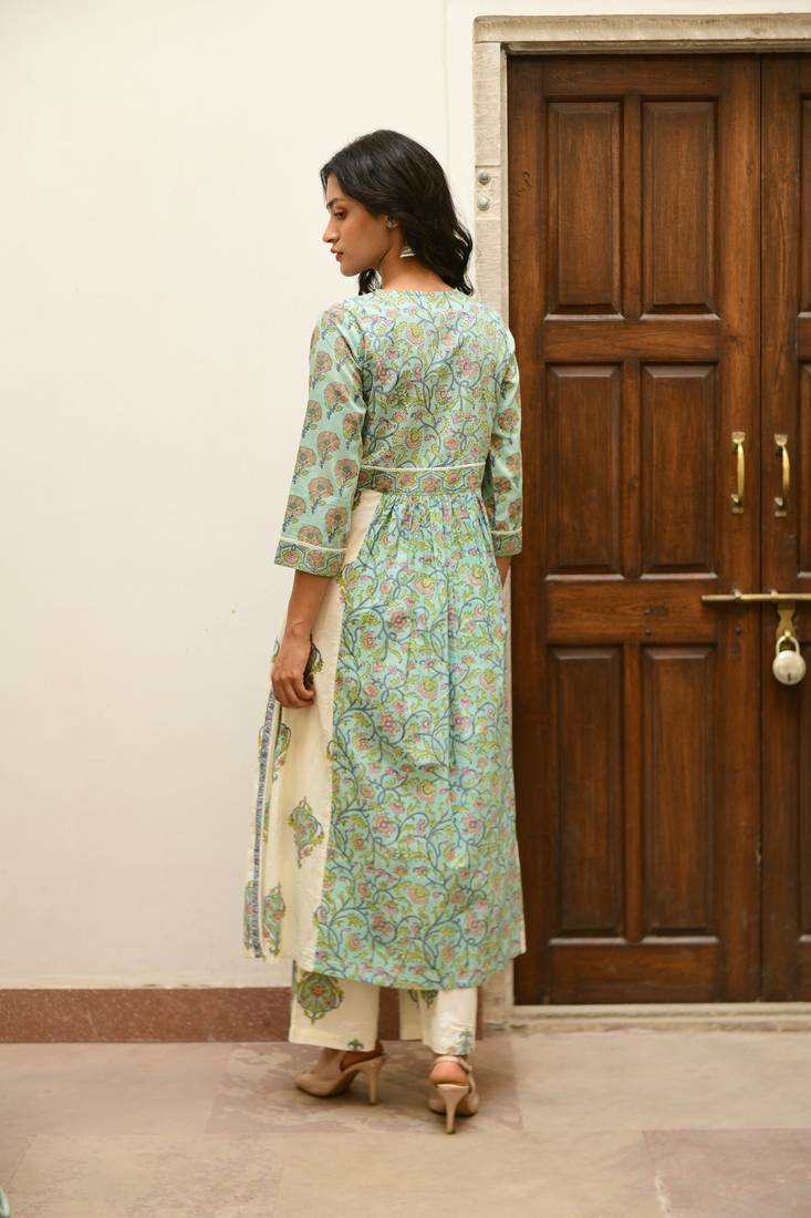 Aaravi sea green suit set