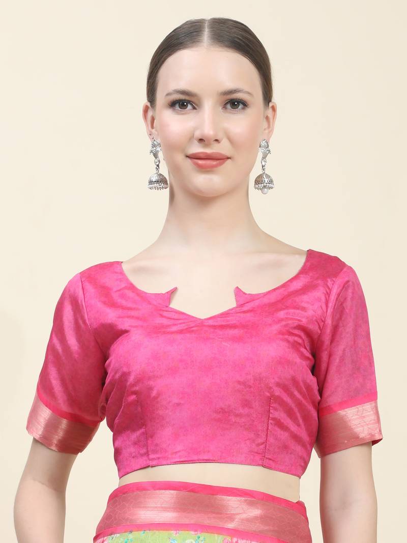 Just Fashion  Art Silk And  Kalamkari Sarees With Blouse Attached