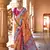 Elora Ethnic Wear Printed Patola Silk Blend Saree (Light Orange)