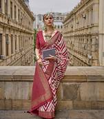 Red patola silk saree for wedding 