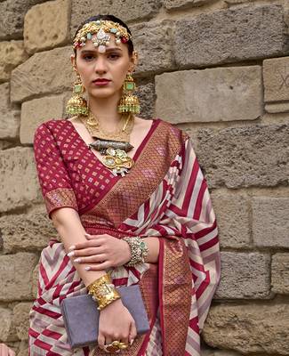 Red patola silk saree for wedding  2