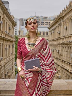 Red patola silk saree for wedding  3