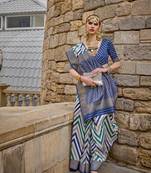 Elora  patola silk with weaving  saree (dark blue)