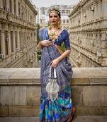 Elora  Patola Silk With Weaving  Saree (Blue)