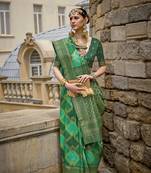 Elora  Patola Silk With Weaving  Saree (Green)