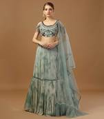 Aqua Green Tye Dye Lehenga Set