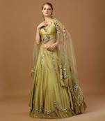 Olive Embroidered Lehenga Set
