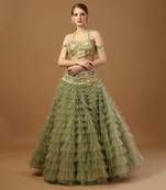 Sage Green Frill Lehenga Set