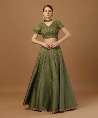 Moss Green Lehenga Set 1
