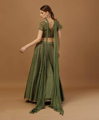 Moss Green Lehenga Set 3