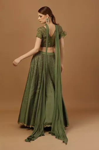 Moss Green Lehenga Set
