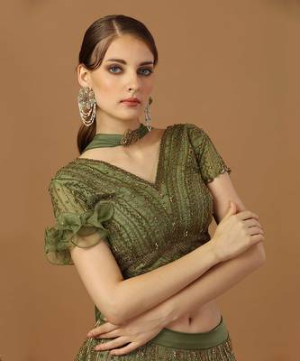 Moss Green Lehenga Set 4