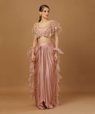Blush pink dhoti set 2
