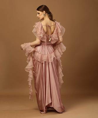 Blush pink dhoti set 4