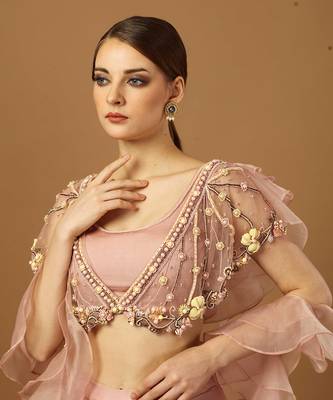 Blush pink dhoti set 5