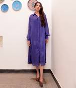 Neelambar zari textured shirt dress